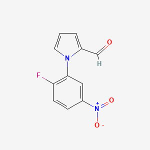 molecular formula C11H7FN2O3 B14053046 1-(2-fluoro-5-nitrophenyl)-1H-pyrrole-2-carbaldehyde 