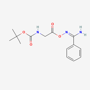 molecular formula C14H19N3O4 B1405306 (E)-[氨基(苯基)亚甲基]氨基 2-{[(叔丁氧基)羰基]氨基}乙酸酯 CAS No. 1355338-26-9