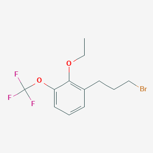 molecular formula C12H14BrF3O2 B14053060 1-(3-Bromopropyl)-2-ethoxy-3-(trifluoromethoxy)benzene 