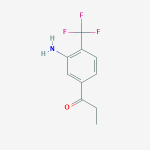 molecular formula C10H10F3NO B14053077 1-(3-Amino-4-(trifluoromethyl)phenyl)propan-1-one 