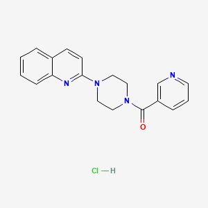 molecular formula C19H19ClN4O B14053119 Piperazine, 1-nicotinoyl-4-(2-quinolyl)-, monohydrochloride CAS No. 101153-58-6