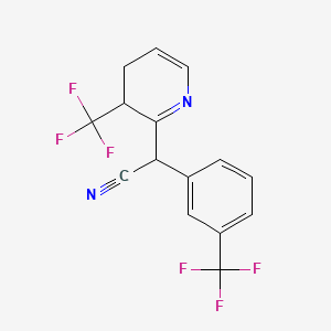 molecular formula C15H10F6N2 B1405312 2-[3-(Trifluoromethyl)-3,4-dihydropyridin-2-yl]-2-[3-(trifluoromethyl)phenyl]acetonitrile CAS No. 1797724-24-3