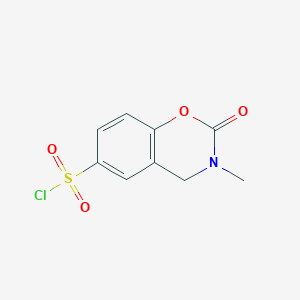 molecular formula C9H8ClNO4S B1405313 3-methyl-2-oxo-3,4-dihydro-2H-1,3-benzoxazine-6-sulfonyl chloride CAS No. 1383579-87-0