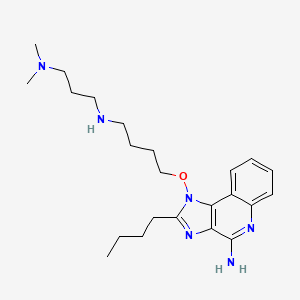 molecular formula C23H36N6O B14053163 N1-(4-((4-amino-2-butyl-1H-imidazo[4,5-c]quinolin-1-yl)oxy)butyl)-N3,N3-dimethylpropane-1,3-diamine 