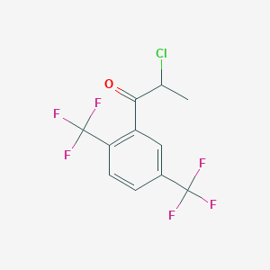 molecular formula C11H7ClF6O B14053171 1-(2,5-Bis(trifluoromethyl)phenyl)-2-chloropropan-1-one 