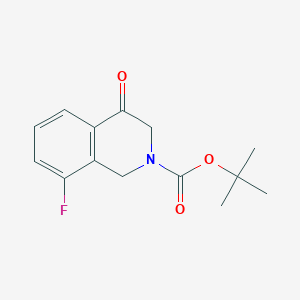 molecular formula C14H16FNO3 B14053210 tert-butyl 8-fluoro-4-oxo-3,4-dihydroisoquinoline-2(1H)-carboxylate 