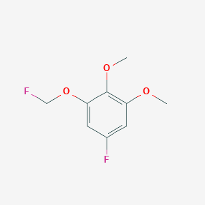 molecular formula C9H10F2O3 B14053254 1,2-Dimethoxy-5-fluoro-3-(fluoromethoxy)benzene 