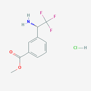 molecular formula C10H11ClF3NO2 B14053260 Methyl (S)-3-(1-amino-2,2,2-trifluoroethyl)benzoate hcl 