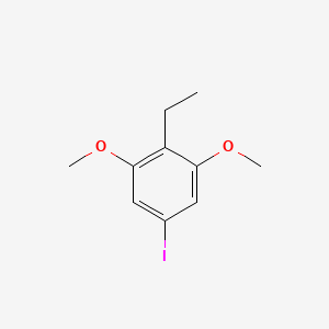 molecular formula C10H13IO2 B14053278 1,3-Dimethoxy-2-ethyl-5-iodobenzene 