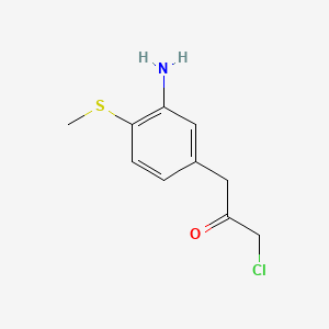 molecular formula C10H12ClNOS B14053304 1-(3-Amino-4-(methylthio)phenyl)-3-chloropropan-2-one 