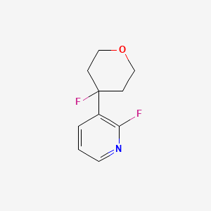 molecular formula C10H11F2NO B14053318 2-Fluoro-3-(4-fluorotetrahydro-2H-pyran-4-yl)pyridine 