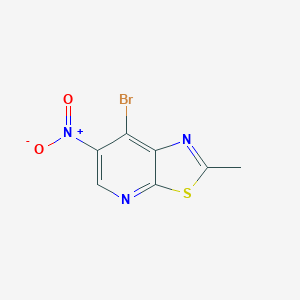 molecular formula C7H4BrN3O2S B14053353 7-Bromo-2-methyl-6-nitrothiazolo[5,4-b]pyridine 