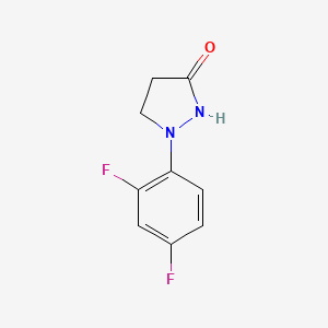 molecular formula C9H8F2N2O B14053356 1-(4,6-Difluorophenyl)-3-hydroxy-2-pyrazoline 