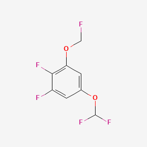 molecular formula C8H5F5O2 B14053363 1,2-Difluoro-5-difluoromethoxy-3-(fluoromethoxy)benzene 