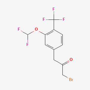 molecular formula C11H8BrF5O2 B14053434 1-Bromo-3-(3-(difluoromethoxy)-4-(trifluoromethyl)phenyl)propan-2-one 