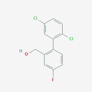 molecular formula C13H9Cl2FO B14053473 (2',5'-Dichloro-4-fluoro-biphenyl-2-yl)-methanol 