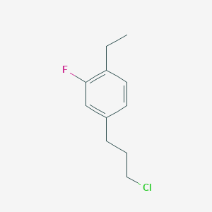 molecular formula C11H14ClF B14053476 1-(3-Chloropropyl)-4-ethyl-3-fluorobenzene 