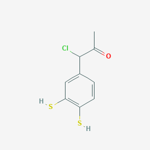 molecular formula C9H9ClOS2 B14053487 1-Chloro-1-(3,4-dimercaptophenyl)propan-2-one 