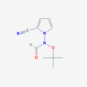 molecular formula C10H13N3O2 B14053519 N-(2-cyanopyrrol-1-yl)-N-[(2-methylpropan-2-yl)oxy]formamide 