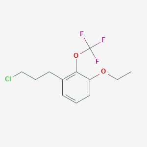 molecular formula C12H14ClF3O2 B14053526 1-(3-Chloropropyl)-3-ethoxy-2-(trifluoromethoxy)benzene 