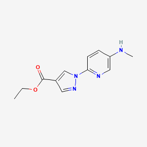 molecular formula C12H14N4O2 B1405354 1-(5-(甲基氨基)吡啶-2-基)-1H-吡唑-4-甲酸乙酯 CAS No. 1624261-04-6