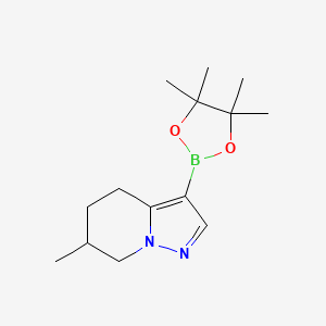 molecular formula C14H23BN2O2 B14053542 6-Methyl-3-(4,4,5,5-tetramethyl-1,3,2-dioxaborolan-2-YL)-4,5,6,7-tetrahydropyrazolo[1,5-A]pyridine 