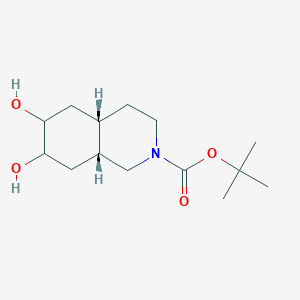 molecular formula C14H25NO4 B1405357 (4aS,8aR)-tert-Butyl 6,7-dihydroxyoctahydroisoquinoline-2(1H)-carboxylate CAS No. 1933786-51-6