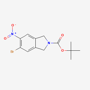 molecular formula C13H15BrN2O4 B1405360 叔丁基 5-溴-6-硝基异吲哚啉-2-羧酸酯 CAS No. 1624261-08-0