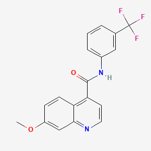 molecular formula C18H13F3N2O2 B1405364 7-Methoxy-N-(3-(trifluoromethyl)phenyl)quinoline-4-carboxamide CAS No. 1624262-18-5
