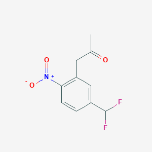 molecular formula C10H9F2NO3 B14053649 1-(5-(Difluoromethyl)-2-nitrophenyl)propan-2-one 