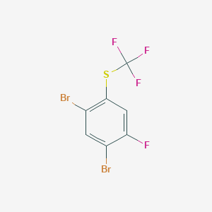 molecular formula C7H2Br2F4S B14053669 1,5-Dibromo-2-fluoro-4-(trifluoromethylthio)benzene 