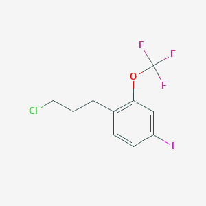 molecular formula C10H9ClF3IO B14053682 1-(3-Chloropropyl)-4-iodo-2-(trifluoromethoxy)benzene 