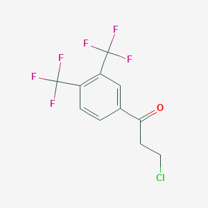 molecular formula C11H7ClF6O B14053689 1-(3,4-Bis(trifluoromethyl)phenyl)-3-chloropropan-1-one 