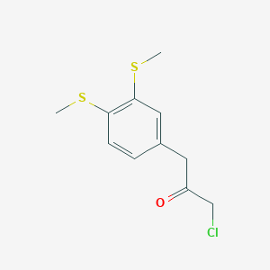 molecular formula C11H13ClOS2 B14053697 1-(3,4-Bis(methylthio)phenyl)-3-chloropropan-2-one 