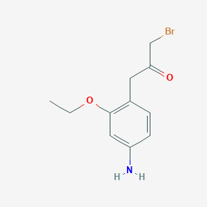 molecular formula C11H14BrNO2 B14053724 1-(4-Amino-2-ethoxyphenyl)-3-bromopropan-2-one 