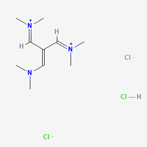 molecular formula C10H22Cl3N3 B14053752 [3-(Dimethylamino)-2-(dimethylazaniumylidenemethyl)prop-2-enylidene]-dimethylazanium dichloride hydrochloride 