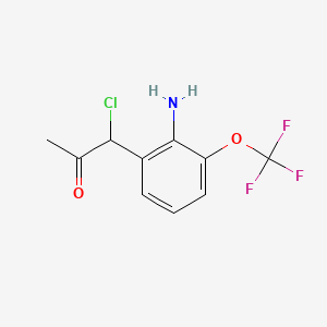 molecular formula C10H9ClF3NO2 B14053765 1-(2-Amino-3-(trifluoromethoxy)phenyl)-1-chloropropan-2-one 