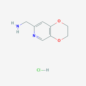 molecular formula C8H11ClN2O2 B1405377 (2,3-二氢-[1,4]二氧杂环[2,3-c]吡啶-7-基)甲胺盐酸盐 CAS No. 917836-01-2
