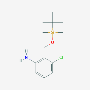 molecular formula C13H22ClNOSi B14053771 2-(((tert-Butyldimethylsilyl)oxy)methyl)-3-chloroaniline 