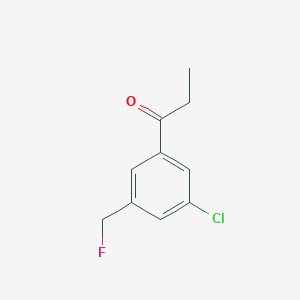 molecular formula C10H10ClFO B14053775 1-(3-Chloro-5-(fluoromethyl)phenyl)propan-1-one 