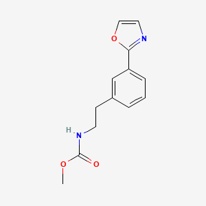 molecular formula C13H14N2O3 B1405379 3-(恶唑-2-基)苯乙基甲基氨基甲酸酯 CAS No. 1799434-52-8