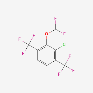 molecular formula C9H3ClF8O B14053817 1,4-Bis(trifluoromethyl)-2-chloro-3-(difluoromethoxy)benzene CAS No. 1805518-56-2