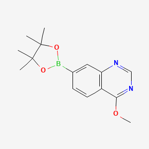 molecular formula C15H19BN2O3 B14053850 4-Methoxy-7-(4,4,5,5-tetramethyl-1,3,2-dioxaborolan-2-yl)quinazoline 