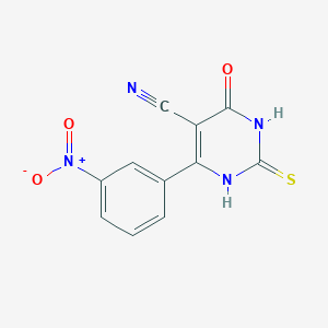 molecular formula C11H6N4O3S B14053880 4-Hydroxy-6-(3-nitrophenyl)-2-sulfanylpyrimidine-5-carbonitrile 