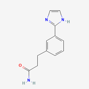 molecular formula C12H13N3O B1405390 3-(3-(1H-Imidazol-2-yl)phenyl)propanamide CAS No. 1799421-12-7