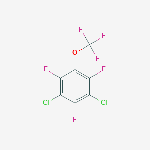 molecular formula C7Cl2F6O B14053933 1,3-Dichloro-2,4,6-trifluoro-5-(trifluoromethoxy)benzene 