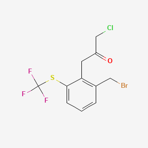 1-(2-(Bromomethyl)-6-(trifluoromethylthio)phenyl)-3-chloropropan-2-one