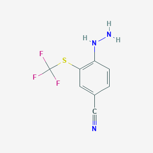 1-(4-Cyano-2-(trifluoromethylthio)phenyl)hydrazine