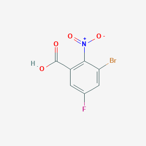molecular formula C7H3BrFNO4 B1405407 3-Bromo-5-fluoro-2-nitrobenzoic acid CAS No. 1628556-99-9
