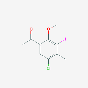 molecular formula C10H10ClIO2 B1405421 1-(5-Chloro-3-iodo-2-methoxy-4-methylphenyl)ethanone CAS No. 1382995-35-8